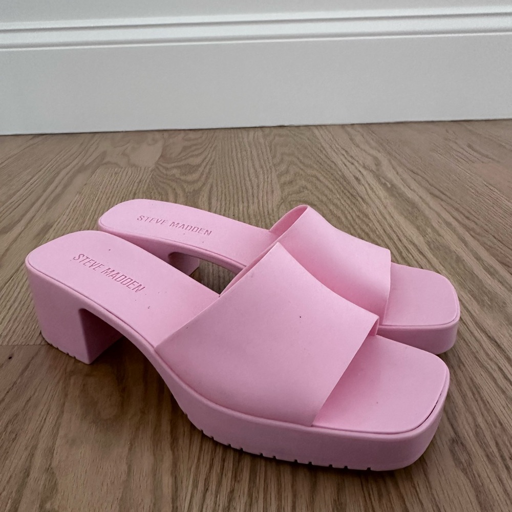 Steve Madden Pink Women's Block Heel Sandals